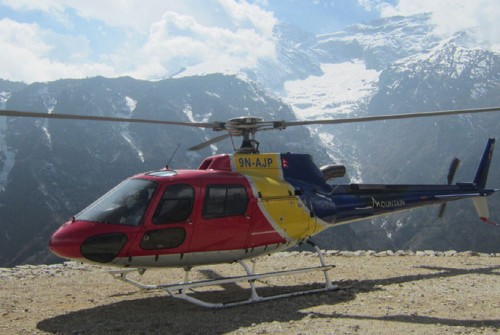 Helicopter Landing at Gorekshep