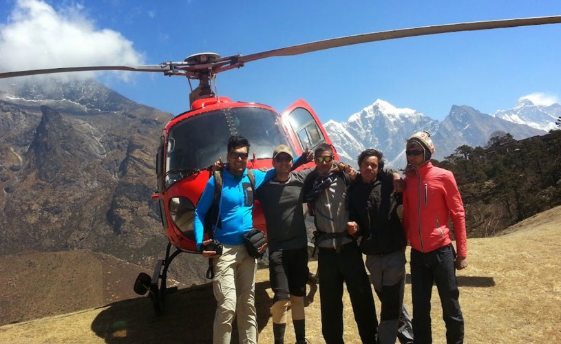 Helicopter Landing in EBC