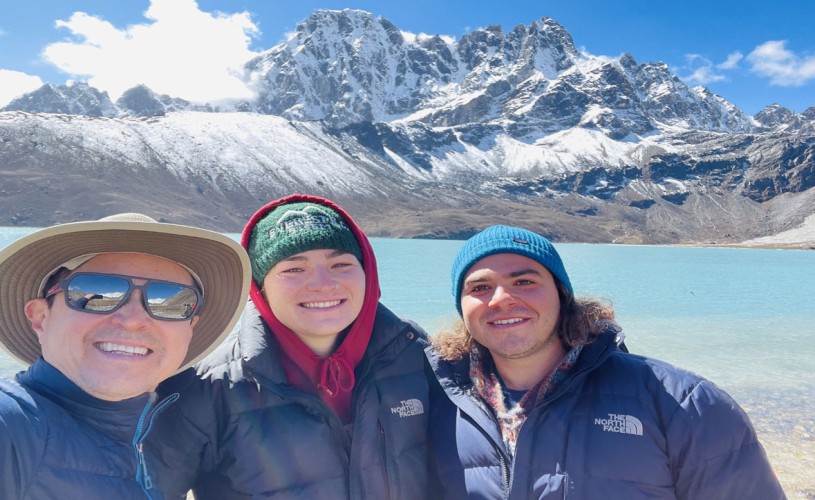 Stunning Golyo Lake on the background