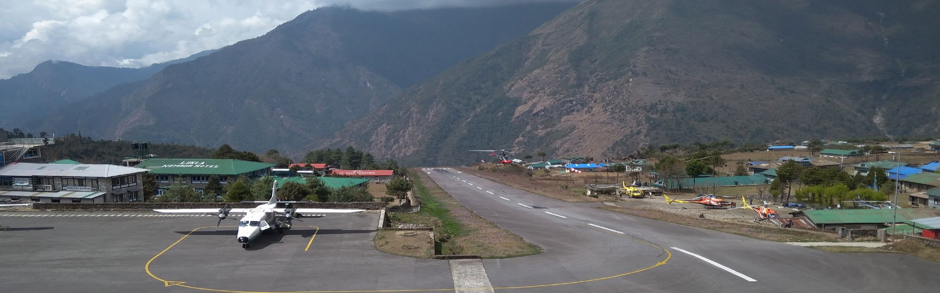 Flight landing at Lukla