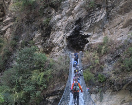 Suspension Bridge On Manaslu Trek