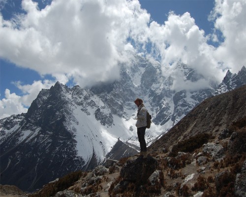 View Of Himalayan Peaks In 